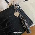 Silver Tone Star and Heart Charm Long Chain Tassel Keychain view 2