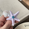 Starfish Shell Pearl Hair Clips Purple Blue Mint Green view 6