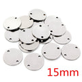 Polished Two Hole Round Metal Connector Discs in Two Sizes view 2