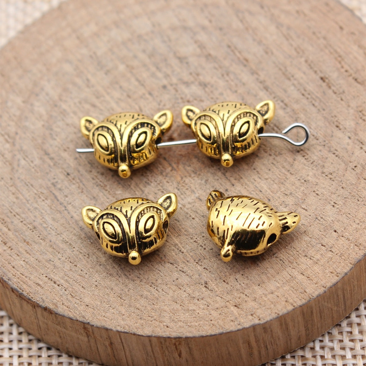 13x11x6.3mm 2g Multicolor Zinc Alloy Fox Small Hole Loose Metal Beads for DIY Bracelet Jewelry Making