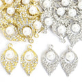 Pearl Crystal Teardrop Jewelry Components For DIY Earrings And Bracelets Charms view 5