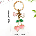 Four Pink and Red Cherry Heart Metal Keychain Designs view 4