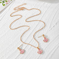 Gold Enamel Ocean Shell Mermaid Necklace Sets 9 Styles view 4