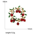 Colorful Berry Wreath Brooch With Faceted Crystals And Polished Metal Details view 5
