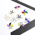 Colorful Pinwheel Enamel Alloy Charm Pendants for Jewelry Making view 1