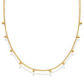 Dainty Metal Bead Drop Chain Choker Necklace Three Tones view 5
