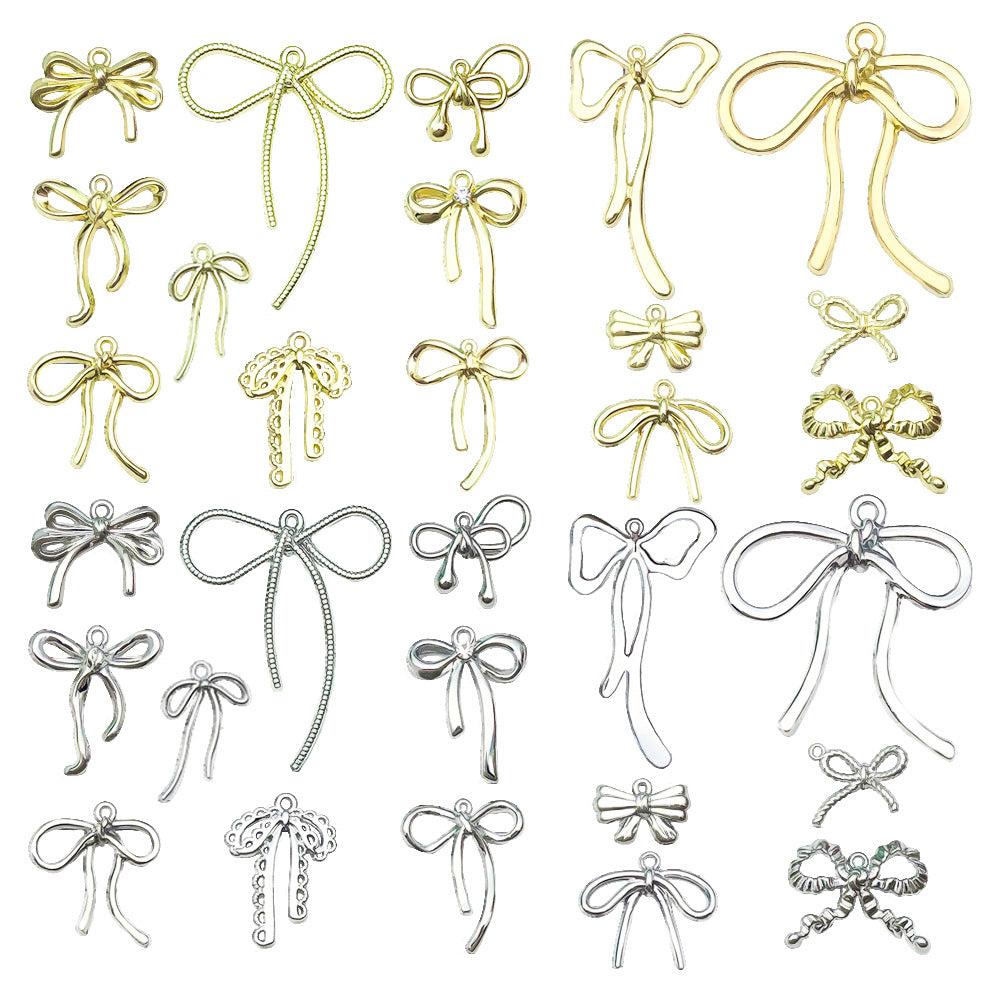 Plated Zinc Alloy Hollow Bowknot Butterfly Charm Pendant for DIY Necklace Bracelet Earrings