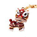 Chinese Lion Dance Keychain With Clear Stone Accents, 9 Colors view 5