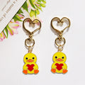 Yellow Heart-Holding Duck Charm with Gold Tone Heart Clasp view 5