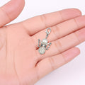 Pearl Angel Butterfly Wing Rhinestone Lobster Clasp Charm view 3