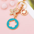 Five Petal Clover and Flower Keychains with Plain Braided and Wrist Loops view 4