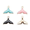 Enamel Whale Tail Charms in Four Colors with Gold Tone Edges view 5
