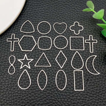 Silver Tone Geometric Open Connector Charms in Assorted Shapes