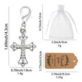 Rhinestone Ornate Cross Lobster Clasp Charm Silver Gold view 2