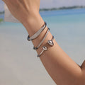 Polished Open Cuff Bangle With Hollow Triangle Ends view 4
