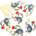 Enamel-Look Gold Silver Heart Alloy Jewelry Pendants in 10 Styles view 10