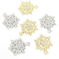 Openwork Crystal Snowflake Charms in Gold and Silver Tones view 5