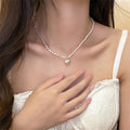 Silver Chip Pearl Geometric Bead Necklace Ten Styles view 10