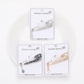 Crystal Safety Pin Brooch with Pearl Drop in Three Tones view 2