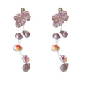 Purple Floral Crystal Drop Earrings For Women Jewelry view 5
