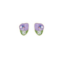 Purple Garden Scene Irregular Floral Stud Earrings view 5