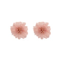 Six Color Translucent Layered Flower Statement Stud Earrings view 5