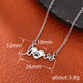 Silver Tone Love Script Paw Heart Pendant Necklace view 4