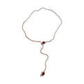 Silver Crystal Teardrop Snake Style Lariat Necklace view 5