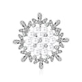 Round Pearl Sunburst Brooch in Rose Gold or Silver Tone view 1
