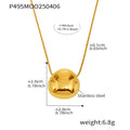 Stainless Steel Hollow Bean Oval Pendant Necklaces Gold Steel Sizes view 9
