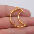 Open Crescent Moon Resin Frame Charms in 4 Finishes for Jewelry Making view 6