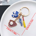 Red Baseball Glove Shoe and Bat Metal Keychain Collection view 8