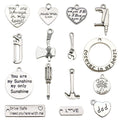 Metallic Alphabet Letter and Heart Metal Beads with 16 Listed Options view 1