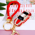 Jeweled Sports Car Keychains with Braided and Bare Wrist Loops view 3