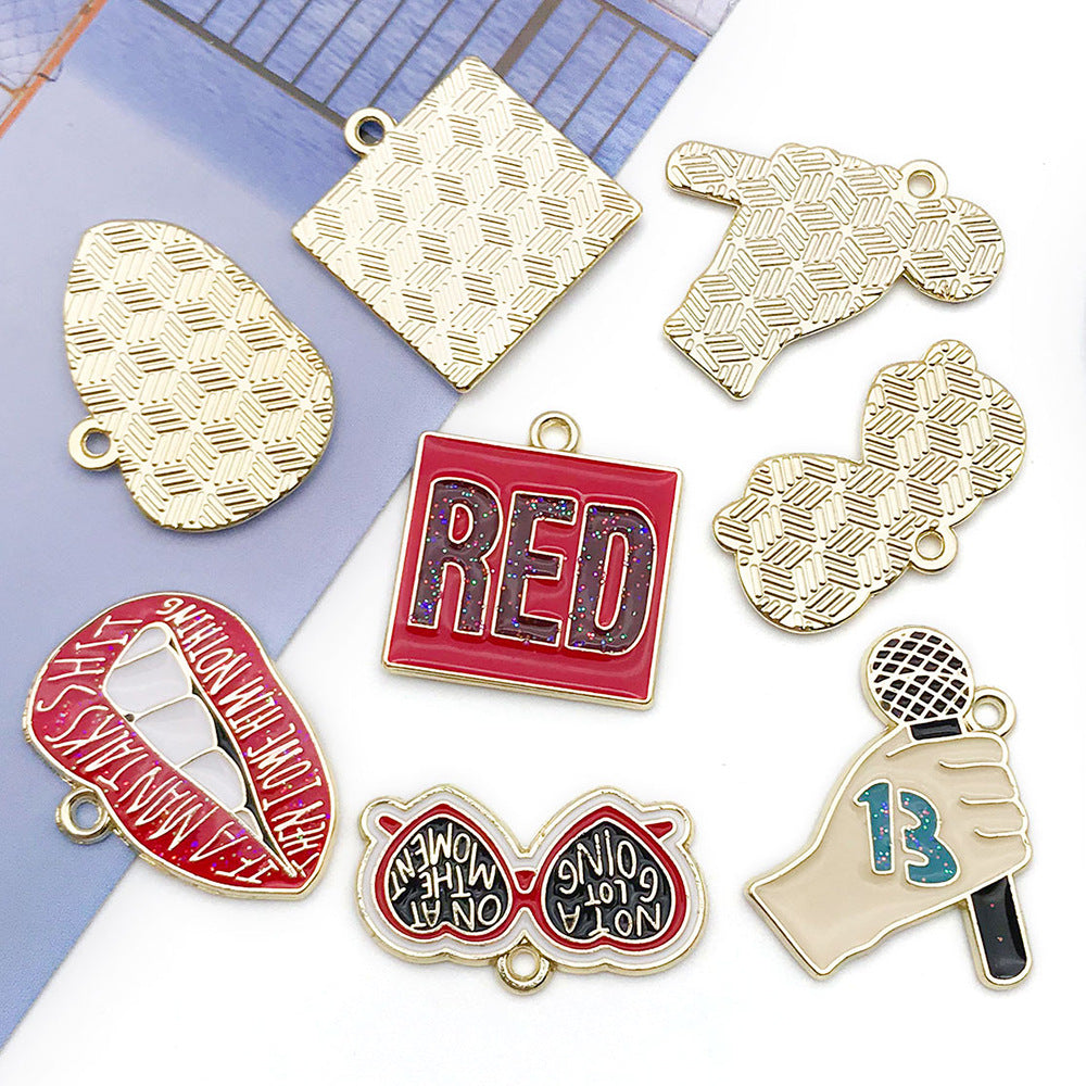 Enamel Zinc Alloy Enamel Charm Pendants Style 6607