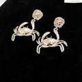 Textured Crab Drop Earrings in Polished Statement Design view 2