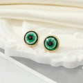Gold and Silver Tone Glitter Eyeball Round Stud Earrings view 12