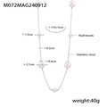 Long Station Necklace With Spaced Shell Pearl Beads view 6