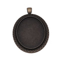 Rope-Edge Oval 30 x 40 mm Pendant Setting in Bronze Tone view 4