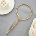 Twisted Snake Chain Sculptural Gold and Silver Necklaces view 4