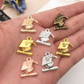 Alloy Gold-Tone Graduation Cap and Graduation Theme Metal Charms with 7 Listed Options view 2