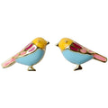 Gold Tone Colorful Bird Stud Earrings With Enamel Finish view 1