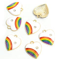 Rainbow Enamel Heart Jewelry Components For DIY Earrings And Bracelets Charms view 11