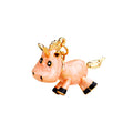 Three Dimensional Calf Keychains in Pink Gold and Silver Tone view 5