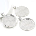 Textured Back Round Pendant Settings in Nine Metal Finishes view 11