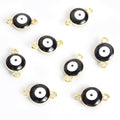 Round Evil Eye Connector Charms in Nine Colors and Two Metal Tones view 8