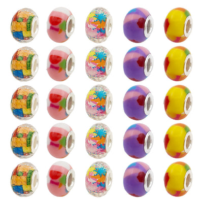 Multicolor bead beads arranged on a light background