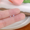 Tiny Colorful Crystal Round Stud Earrings No Back Posts view 7