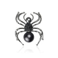 Pearl Body Spider Brooch in Black or White Crystal Finish view 3