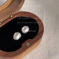 White Baroque Irregular Freshwater Pearl Stud Earrings Pair view 6